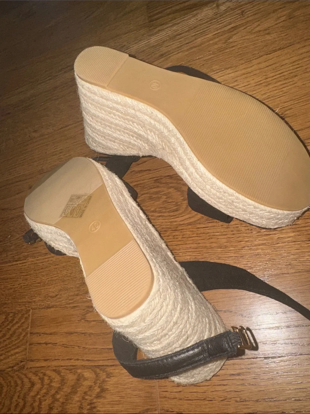 Black Espadrille Wedge Sandals - Women